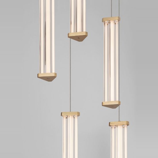 Lampadario moderno pendenti a sospensione per salone oro led 21w 3000k
