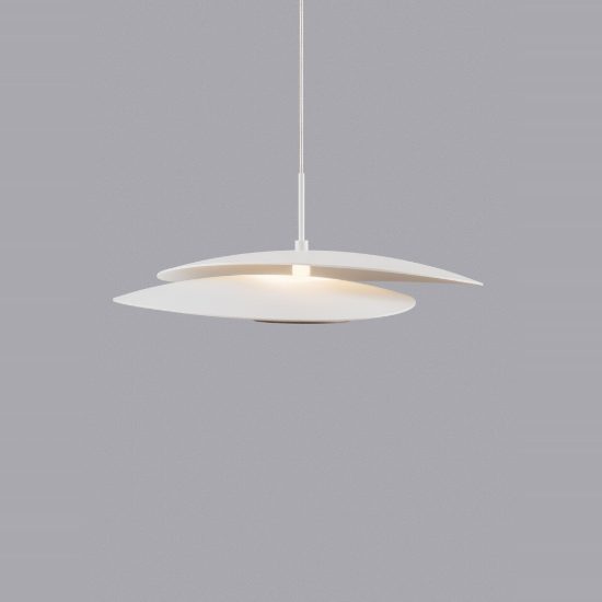 Lampadario saliscendi led 16w 3000k per cucina design moderno disco bianco