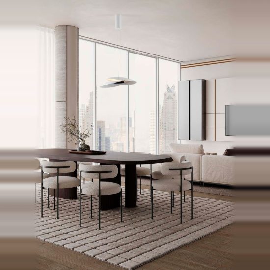 Lampadario saliscendi led 22w 3000k dimmerabile per cucina moderna disco bianco