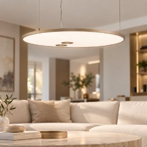 Lampadario led 53w cct 2700k 3000k per soggiorno moderno disco a sospensione oro champagne