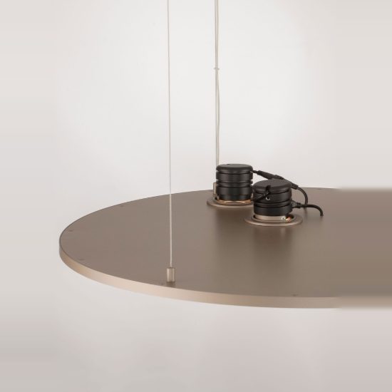 Lampadario led 53w cct 2700k 3000k per soggiorno moderno disco a sospensione oro champagne