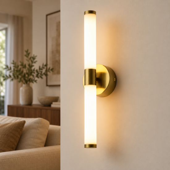 Maytoni axis applique da parete elegnate lineare oro led 3000k