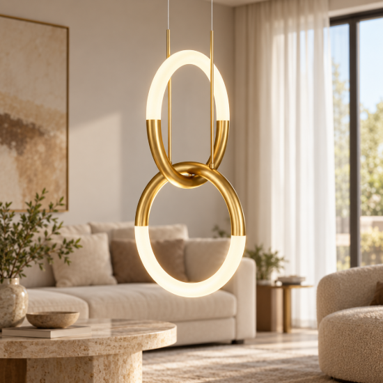 Lampadario moderno per salotto oro led 18w 3000k maytoni node