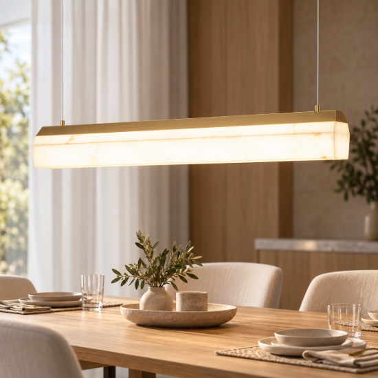 Petra maytoni lampadario design per tavolo da pranzo led 3000k ottone
