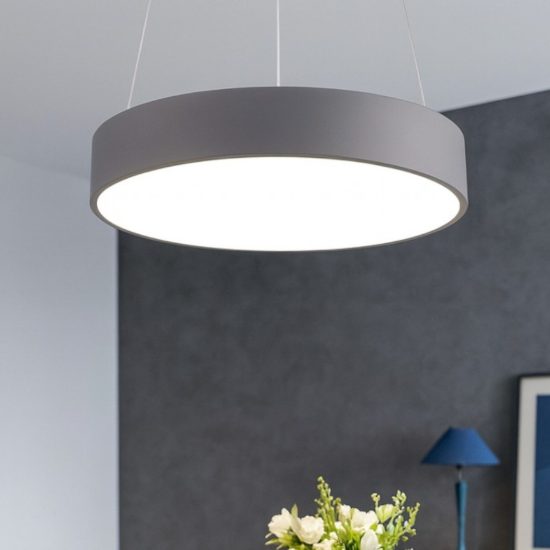 Lampadario moderno 60cm band diodi cerchio led 35w cct 3000k 4000k antracite