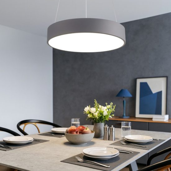 Lampadario moderno 60cm band diodi cerchio led 35w cct 3000k 4000k antracite