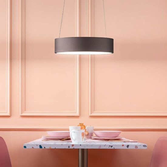 Affralux band diodi 45cm lampadario cerchio led marrone caffe 27w cct 3000k 4000k