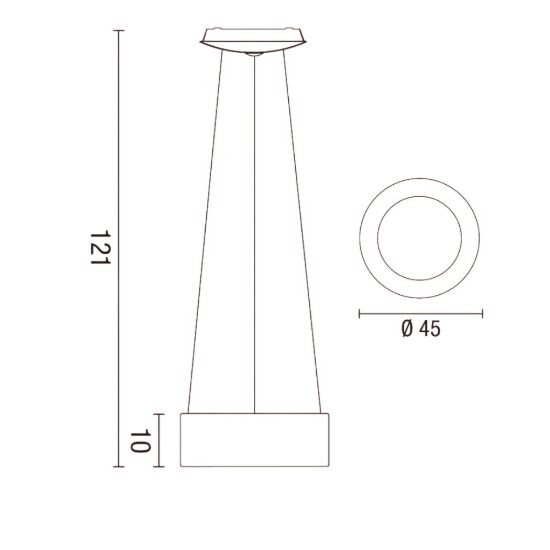 Affralux band diodi 45cm lampadario cerchio led marrone caffe 27w cct 3000k 4000k