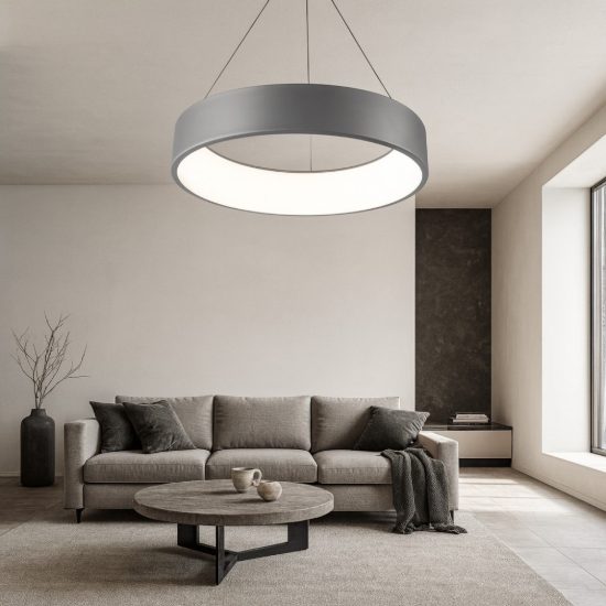 Affralux band diodi antracite lampadario cerchio led 45cm moderno 27w cct 3000k 4000k