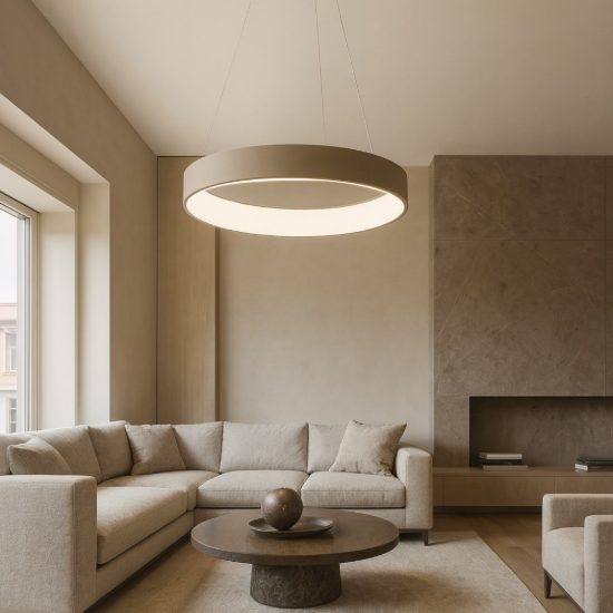 Affralux band diodi 45cm sabbia lampadario moderno cerchio led 27w cct 3000k 4000k