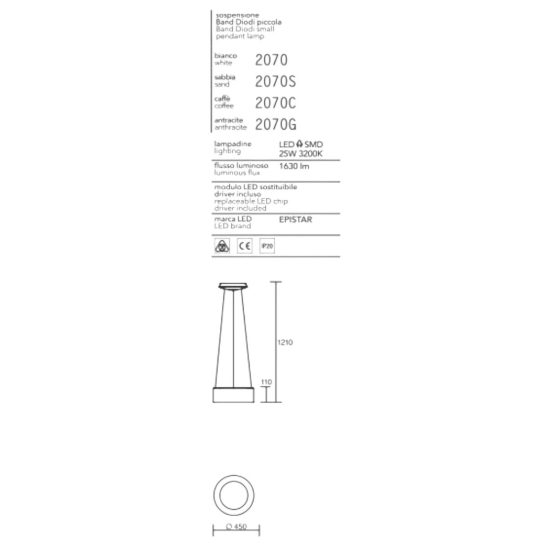 Affralux band diodi 45cm sabbia lampadario moderno cerchio led 27w cct 3000k 4000k