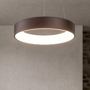 Affralux band diodi 80cm lampadario cerchio marrone caffe led 107w cct 3000k 4000k