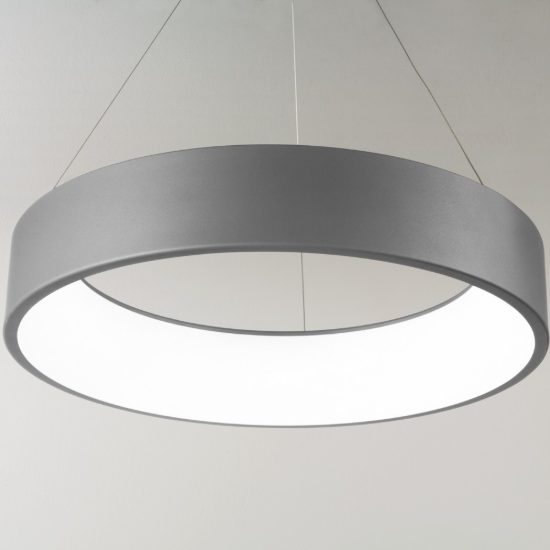 Affralux band diodi 80cm lampadario moderno per salone cerchio led antracite 107w cct 3000k 4000k