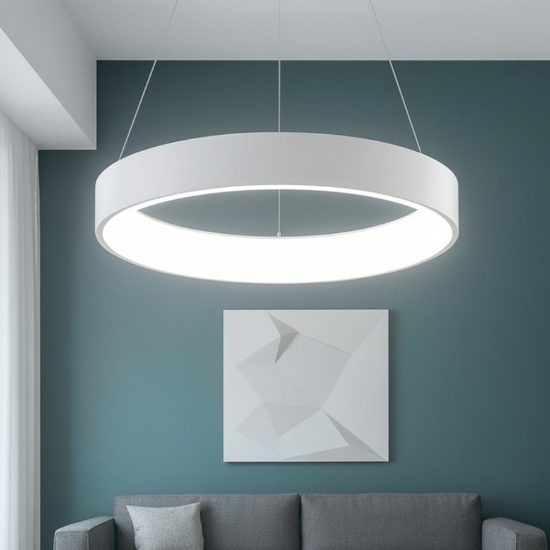 Affralux band diodi cerchio bianco 80cm lampadario moderno da soggiorno led 107w cct 3000k 4000k