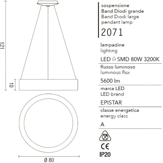 Affralux band diodi cerchio bianco 80cm lampadario moderno da soggiorno led 107w cct 3000k 4000k