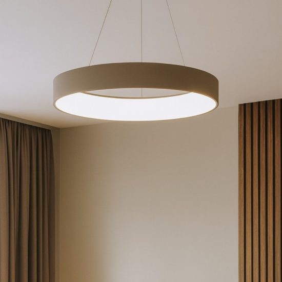 Affralux band diodi lampadario led 107w cerchio sabbia moderno cct 3000k 4000k