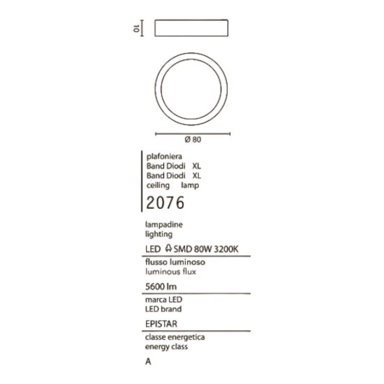Plafoniera led 101w cct 3000k 4000k anello affralux band diodi bianca