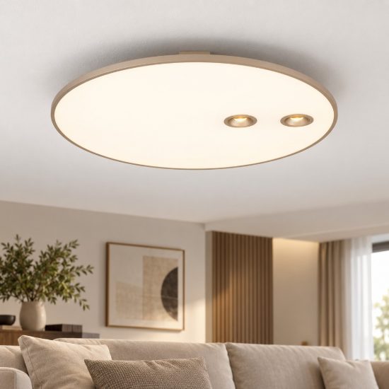 Plafoniera led 53w cct 2700k 3000k dimmerabile per soggiorno moderna rotonda oro champagne