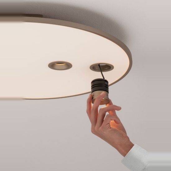 Plafoniera led 53w cct 2700k 3000k dimmerabile per soggiorno moderna rotonda oro champagne