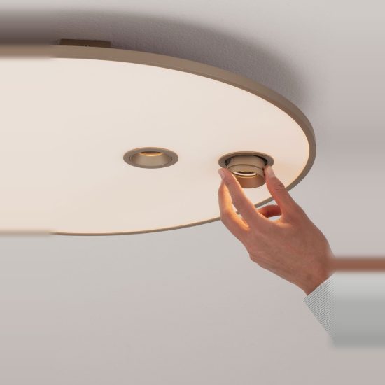 Plafoniera led 53w cct 2700k 3000k dimmerabile per soggiorno moderna rotonda oro champagne