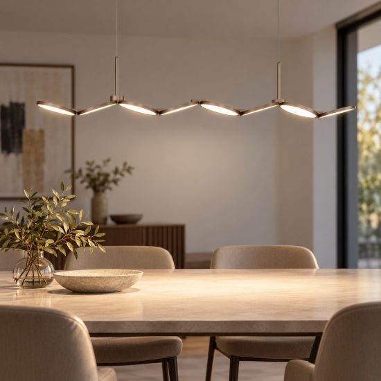 Lampadario led 47w cct 2700k 3000k a sospensione per tavolo sala da pranzo oro champagne