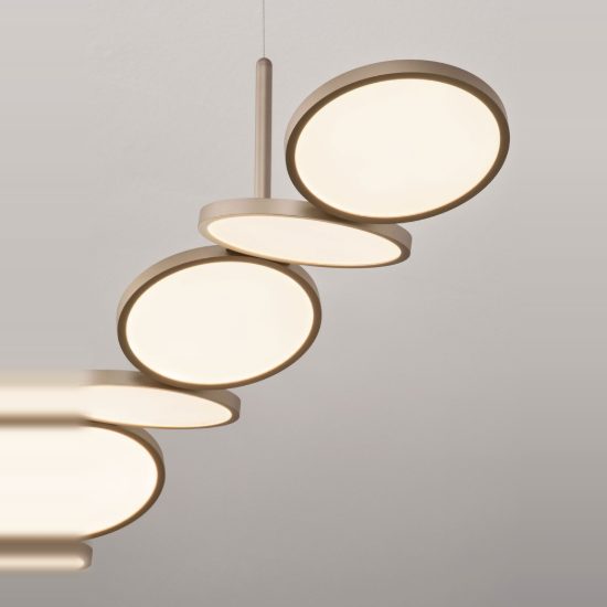 Lampadario led 47w cct 2700k 3000k a sospensione per tavolo sala da pranzo oro champagne