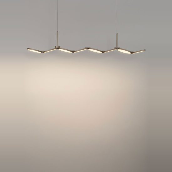 Lampadario led 47w cct 2700k 3000k a sospensione per tavolo sala da pranzo oro champagne