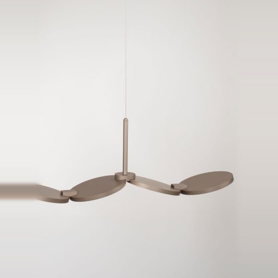 Lampadario led 47w cct 2700k 3000k a sospensione per tavolo sala da pranzo oro champagne