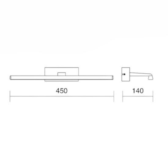 Isyluce applique da bagno per sopra specchio cromato led 8w cct 3000k 4000k
