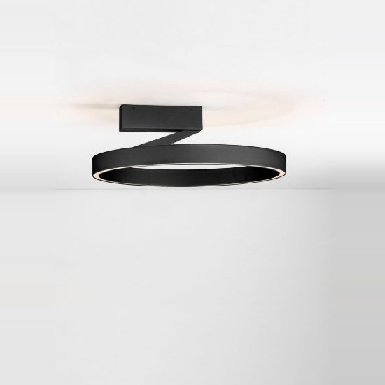 Plafoniera per camera da letto moderna nero sabbiato led 47w cct 2700k 4000k dimmerabile