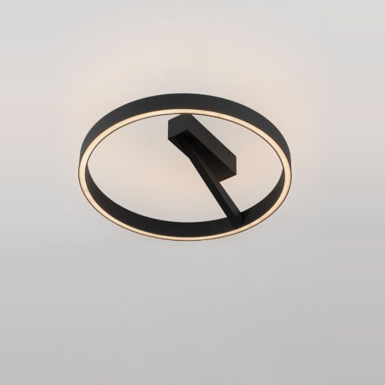 Plafoniera per camera da letto moderna nero sabbiato led 47w cct 2700k 4000k dimmerabile