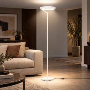 Piantana led 38w 3000k dimmerabile per ufficio moderna bianco