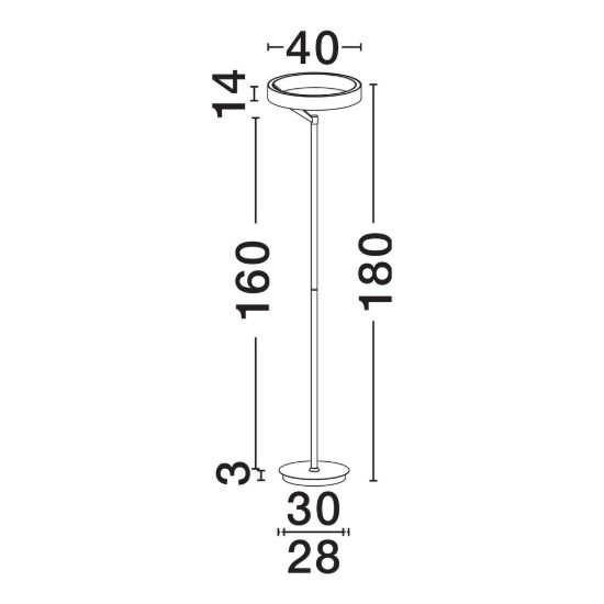 Piantana led 38w 3000k dimmerabile per ufficio moderna bianco
