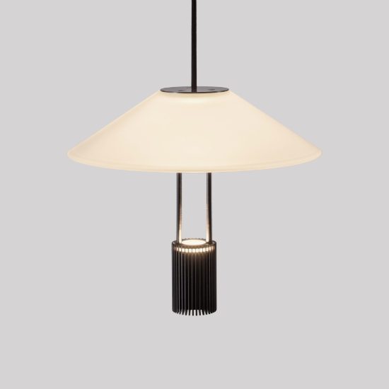 Lampada a sospensione per cucina moderna disco nero sabbiato led 8w 3000k