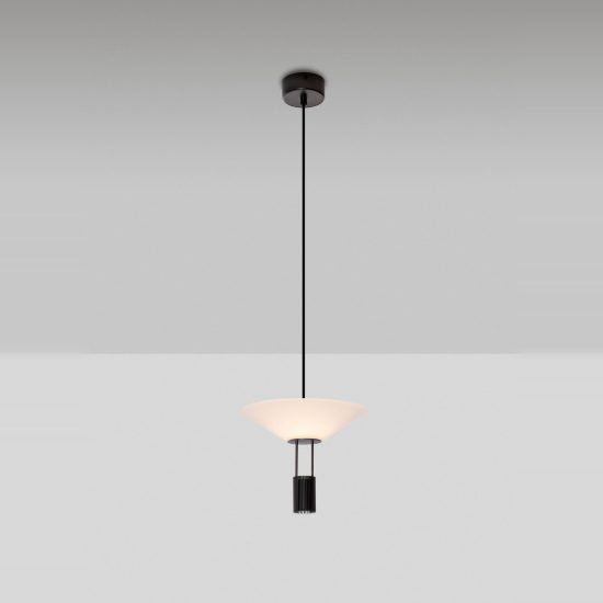 Lampada a sospensione per cucina moderna disco nero sabbiato led 8w 3000k