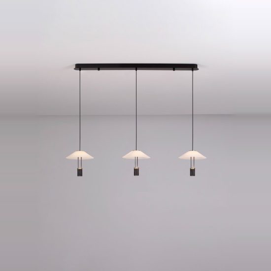 Lampadario a sospensione moderno disco nero sabbiato per cucina led 24w 3000k