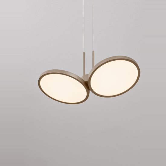 Lampadario a sospensione per cucina moderno disco oro champagne led 14w cct 2700k 3000k dimmerabile