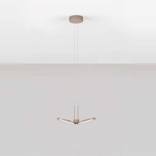 Lampadario a sospensione per cucina moderno disco oro champagne led 14w cct 2700k 3000k dimmerabile