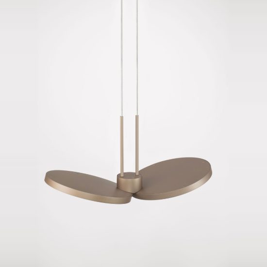 Lampadario a sospensione per cucina moderno disco oro champagne led 14w cct 2700k 3000k dimmerabile