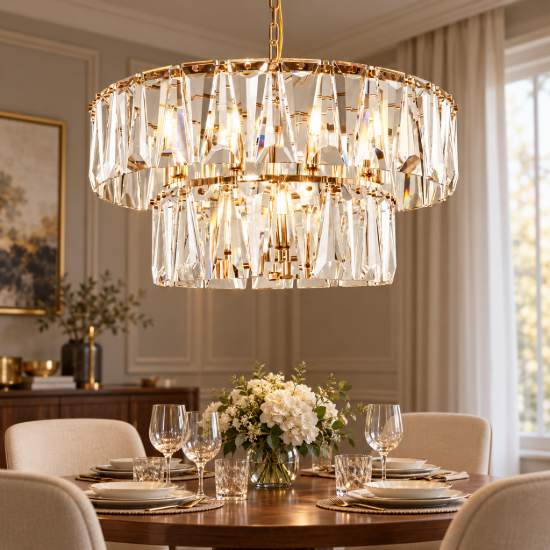 Lampadario classico con cristalli oro cristallo 12 luci puntes maytoni