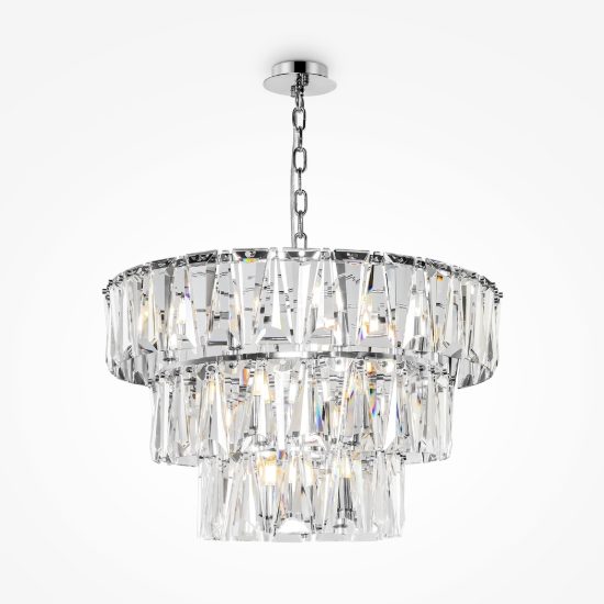 Lampadario classico cristalli cromo 18 luci maytoni puntes
