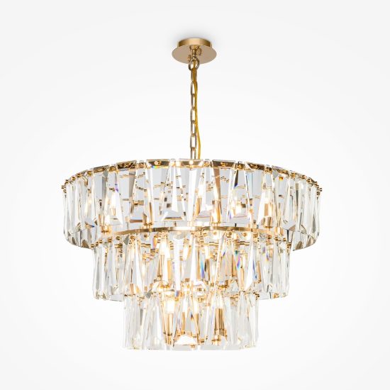 Maytoni puntes lampadario classico oro cristallo per soggiorno elegante 18 luci