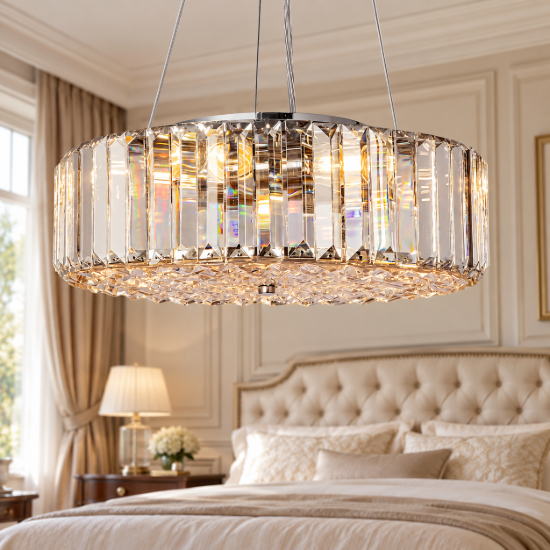 Maytoni recinto lampadario per camera da letto classica cromo cristallo