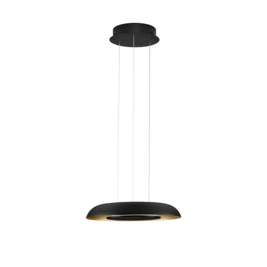 Lampadario led 24w cct 2700k 4000k dimmerabile per cucina moderno a sospensione nero sabbiato oro spazzolato