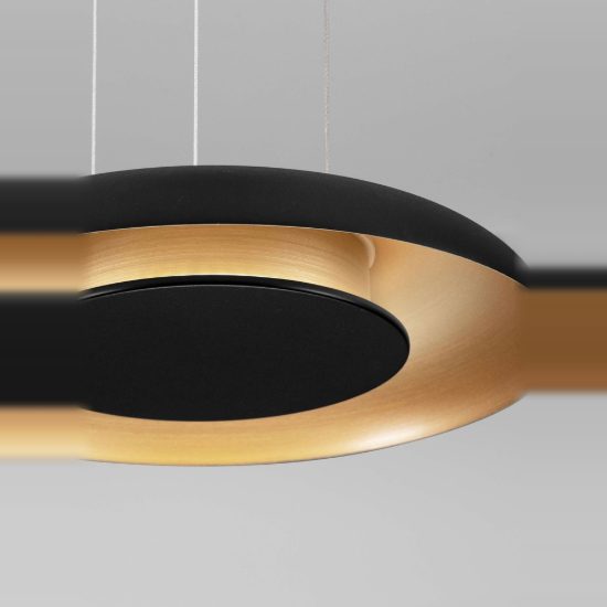 Lampadario led 24w cct 2700k 4000k dimmerabile per cucina moderno a sospensione nero sabbiato oro spazzolato