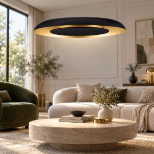 Lampadario led 38w cct 2700k 4000k dimmerabile per soggiorno design moderno nero