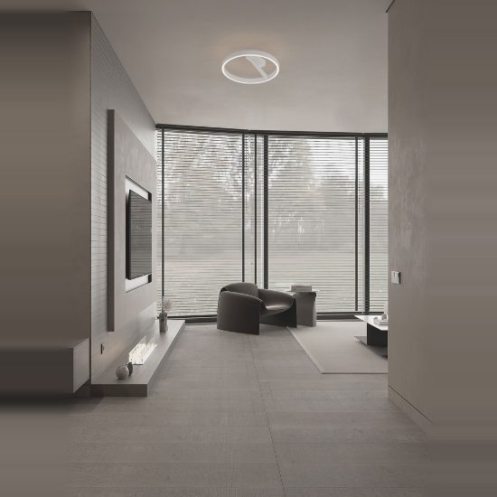 Plafoniera led 47w cct 2700k 4000k dimmerabile per soggiorno moderna anello bianco