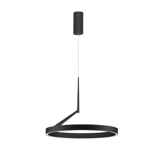 Lampadario a sospensione moderno anello nero sabbiato per soggiorno led 59w cct 2700k 4000k dimmerabile