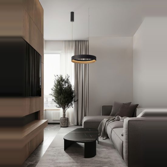 Lampadario per cucina a sospensione nero oro champagne led 39w cct 2700k 4000k