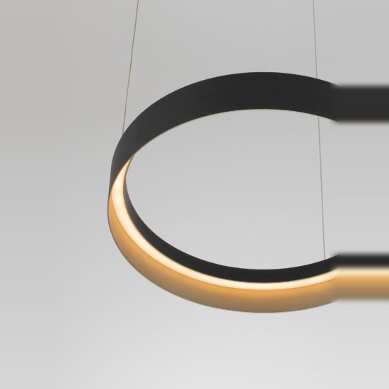 Lampadario per cucina a sospensione nero oro champagne led 39w cct 2700k 4000k